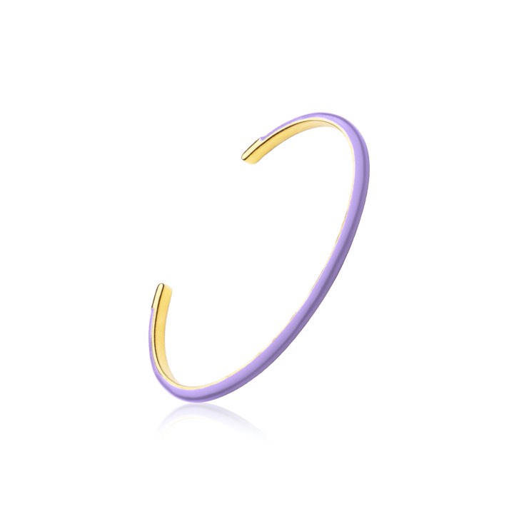 Enamel cuff purple (gold) in der Gruppe Armbänder bei SCANDINAVIAN JEWELRY DESIGN (B2205GEPU-OS)