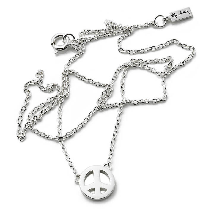 Mini Peace Halsketten Silber 42-45 cm in der Gruppe Halsketten / Silberhalsketten bei SCANDINAVIAN JEWELRY DESIGN (10-100-00561-4245)