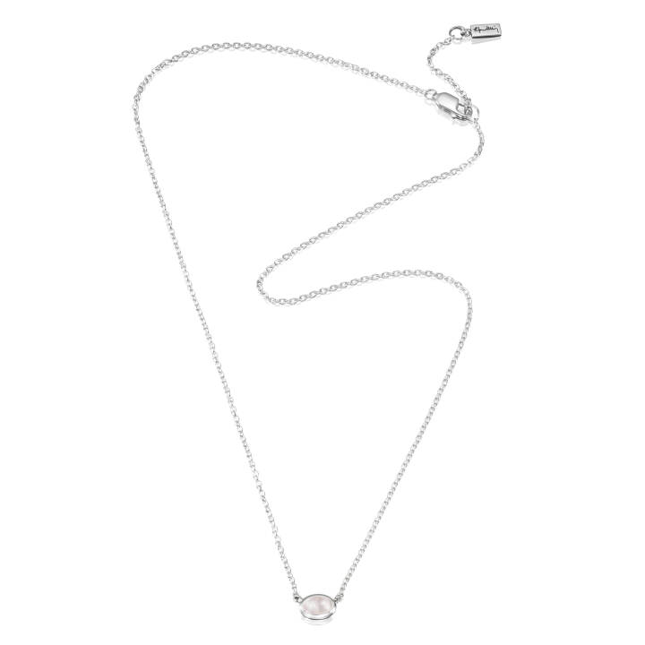Love Bead Silber - Rose Quartz Halsketten Silber in der Gruppe Halsketten / Silberhalsketten bei SCANDINAVIAN JEWELRY DESIGN (10-100-01568)