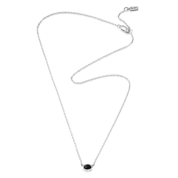 Love Bead Silber - Onyx Halsketten Silber in der Gruppe Halsketten / Silberhalsketten bei SCANDINAVIAN JEWELRY DESIGN (10-100-01570)