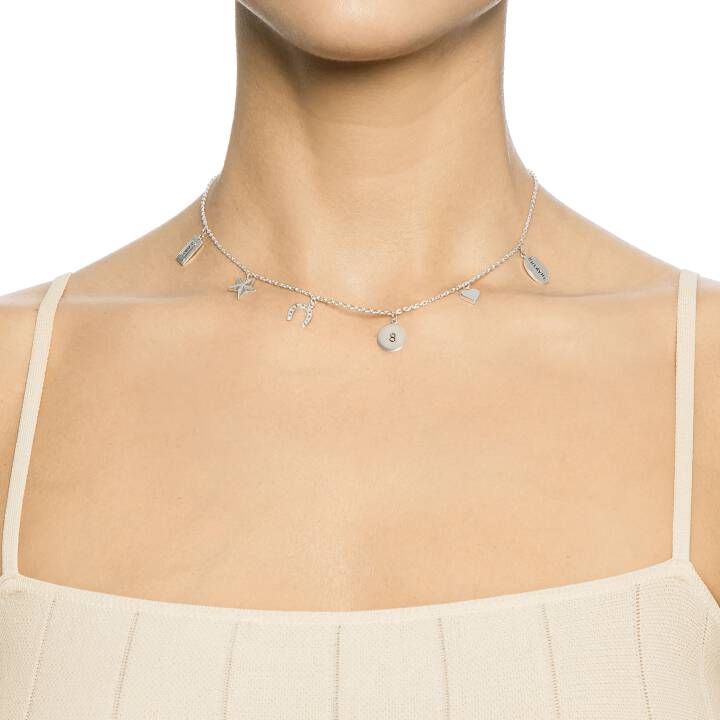 Mini Charms Halsketten Silber in der Gruppe Halsketten / Silberhalsketten bei SCANDINAVIAN JEWELRY DESIGN (10-100-02070-0000)