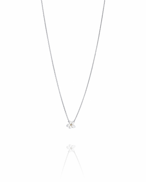 Forget-me-not Necklace Silver in der Gruppe Halsketten / Silberhalsketten bei SCANDINAVIAN JEWELRY DESIGN (10-100-02345-4045)