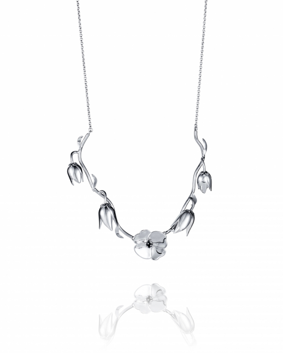 Helleborus Collier Silver in der Gruppe Halsketten / Silberhalsketten bei SCANDINAVIAN JEWELRY DESIGN (10-100-02347-4045)