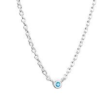 Micro Blink Necklace - Blue Topaz Necklace Silver in der Gruppe Halsketten / Silberhalsketten bei SCANDINAVIAN JEWELRY DESIGN (10-100-02421-4245)