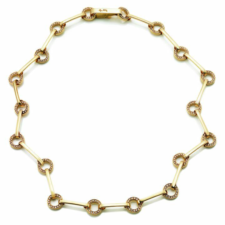 Ring Chain & Stars Halsketten Gold in der Gruppe Halsketten / Goldhalsketten bei SCANDINAVIAN JEWELRY DESIGN (10-101-00053-0000)