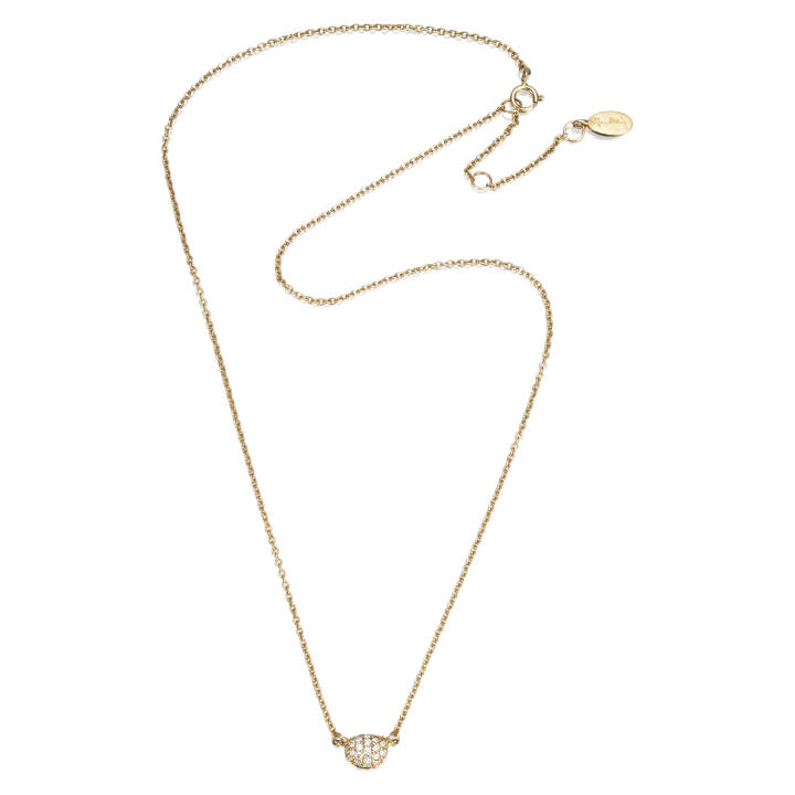 Love Bead - Diamonds Halsketten Gold 38-42 cm in der Gruppe Halsketten / Goldhalsketten bei SCANDINAVIAN JEWELRY DESIGN (10-101-00453-3842)