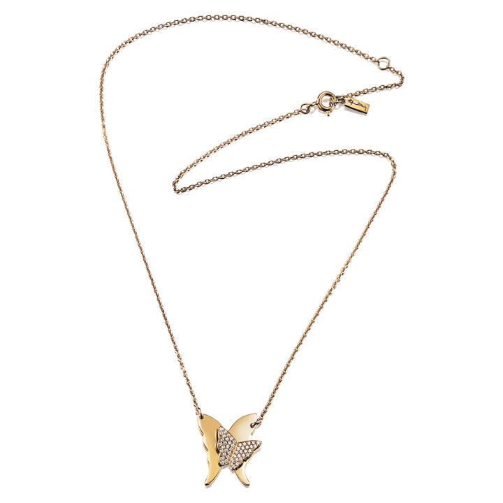 Miss Butterfly & Stars Halsketten Gold in der Gruppe Halsketten / Diamanthalsketten bei SCANDINAVIAN JEWELRY DESIGN (10-101-01016)