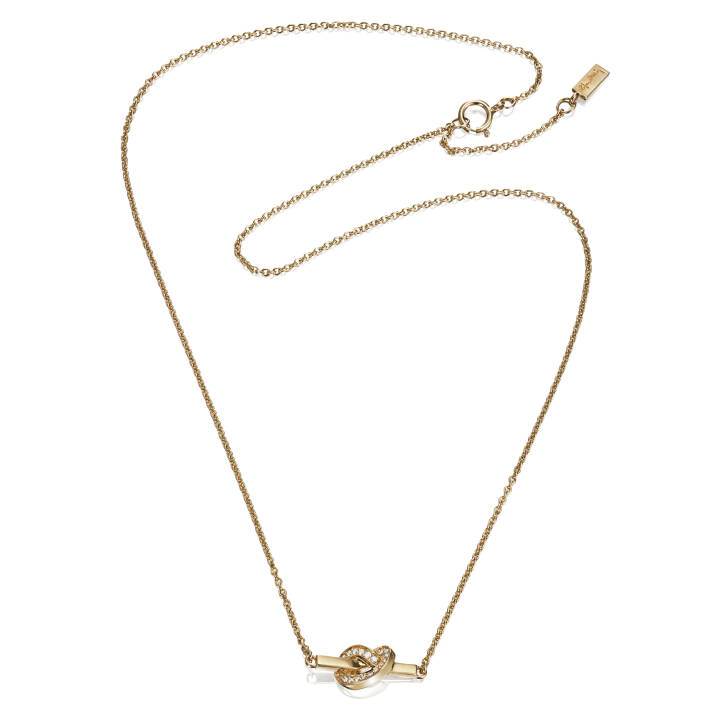 Love Knot & Stars Halsketten Gold 42-45 cm in der Gruppe Halsketten / Goldhalsketten bei SCANDINAVIAN JEWELRY DESIGN (10-101-01303-4245)