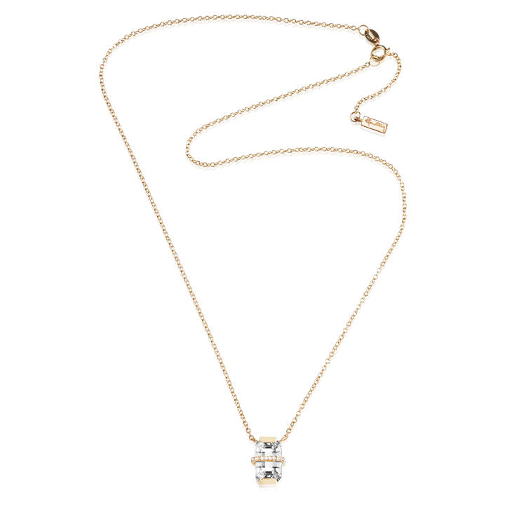 Little Bend Over - Crystal Quar Halsketten Gold 42-45 cm in der Gruppe Halsketten / Diamanthalsketten bei SCANDINAVIAN JEWELRY DESIGN (10-101-01957-4245)