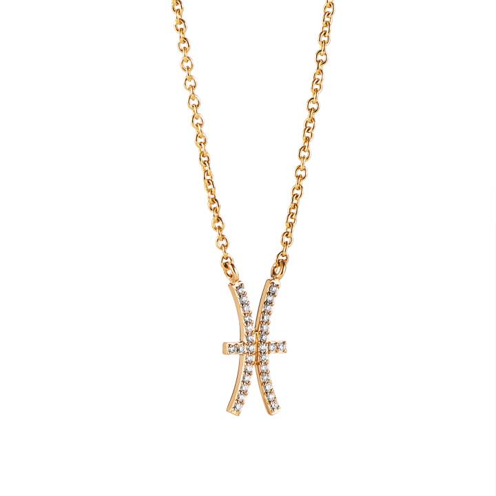 Double Trouble & Stars Halsketten 40-45cm Gold in der Gruppe Halsketten / Diamanthalsketten bei SCANDINAVIAN JEWELRY DESIGN (10-101-02048-4045)