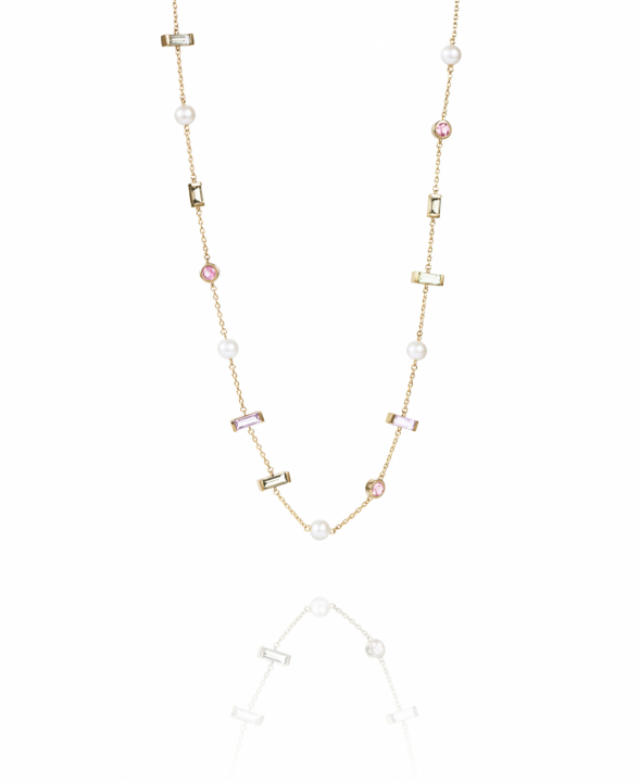 Dreams & Pearls Halsketten Gold in der Gruppe Halsketten / Goldhalsketten bei SCANDINAVIAN JEWELRY DESIGN (10-101-02149-4045)