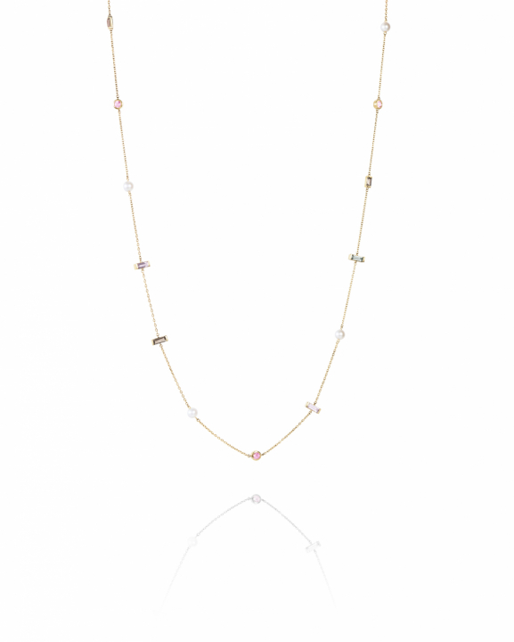 Dreams & Pearls Flow Halsketten Gold in der Gruppe Halsketten / Goldhalsketten bei SCANDINAVIAN JEWELRY DESIGN (10-101-02151-0000)