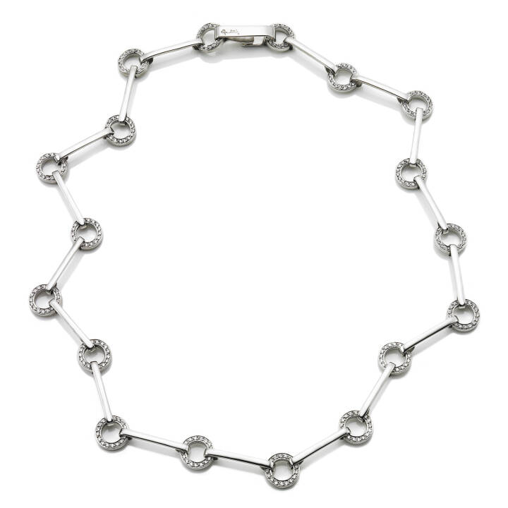 Ring Chain & Stars Halsketten Weißgold in der Gruppe Halsketten / Diamanthalsketten bei SCANDINAVIAN JEWELRY DESIGN (10-102-00053-0000)
