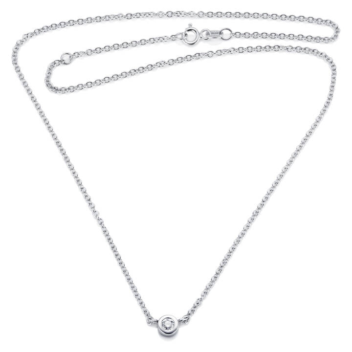 Stud Star Halsketten Weißgold in der Gruppe Halsketten / Diamanthalsketten bei SCANDINAVIAN JEWELRY DESIGN (10-102-00495)