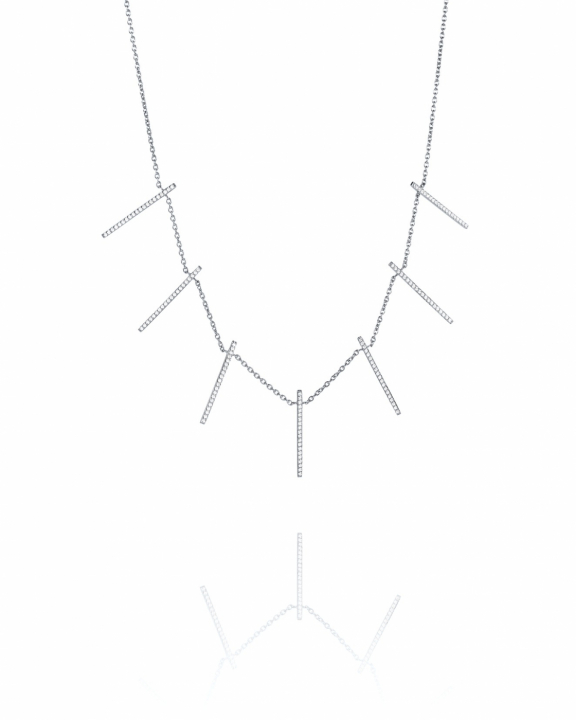 Starline & Stars Collier/Halsketten Weißgold 40-45 cm in der Gruppe Halsketten / Diamanthalsketten bei SCANDINAVIAN JEWELRY DESIGN (10-102-02102-4045)