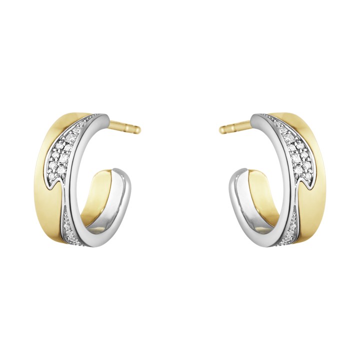 FUSION SMALL Ohrring Gold Weißgold PAVÉ 0.18 CT in der Gruppe Ohrringe / Diamantohrringe bei SCANDINAVIAN JEWELRY DESIGN (10016433)