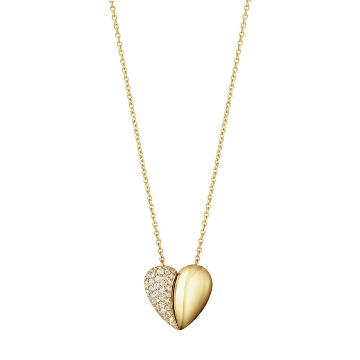 CURVE HEART PENDANT DIAMOND PAVÈ 0,17CT in der Gruppe Halsketten / Diamanthalsketten bei SCANDINAVIAN JEWELRY DESIGN (10017506)