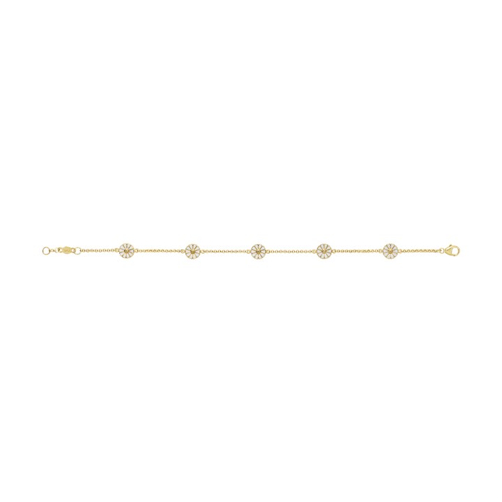 Product Image for Georg Jensen DAISY Armbänder Silber Goldpläterad WHITE ENAMEL 5X7 MM DAISY 18.5 cm