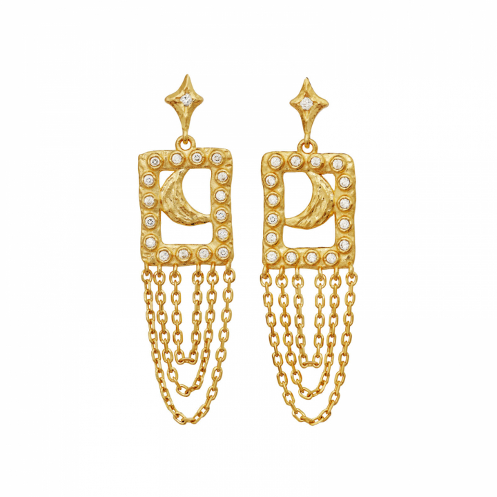 Barbra Earrings Gold in der Gruppe Ohrringe / Goldohrringe bei SCANDINAVIAN JEWELRY DESIGN (10026A)