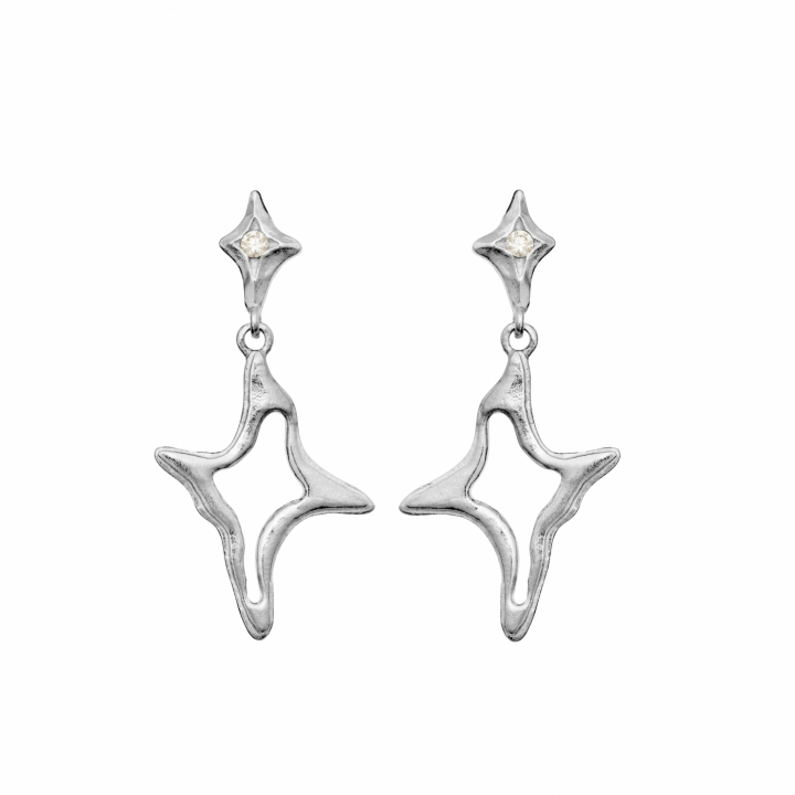 Roxy Earrings Silver in der Gruppe Ohrringe / Silberohrringe  bei SCANDINAVIAN JEWELRY DESIGN (10031C)