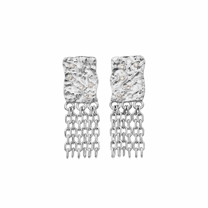 Pietra Earrings Silver in der Gruppe Ohrringe / Silberohrringe  bei SCANDINAVIAN JEWELRY DESIGN (10037C)