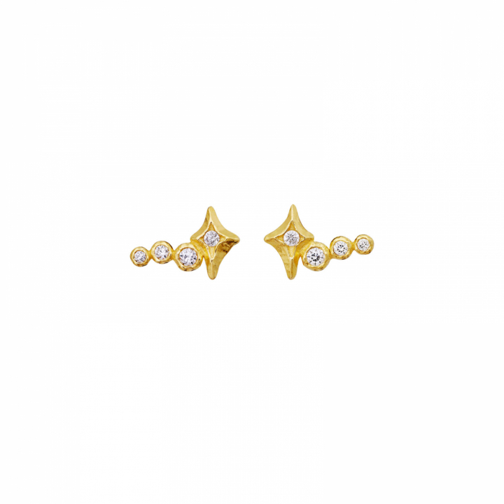 Minna Earrings Gold in der Gruppe Ohrringe / Goldohrringe bei SCANDINAVIAN JEWELRY DESIGN (10044A)