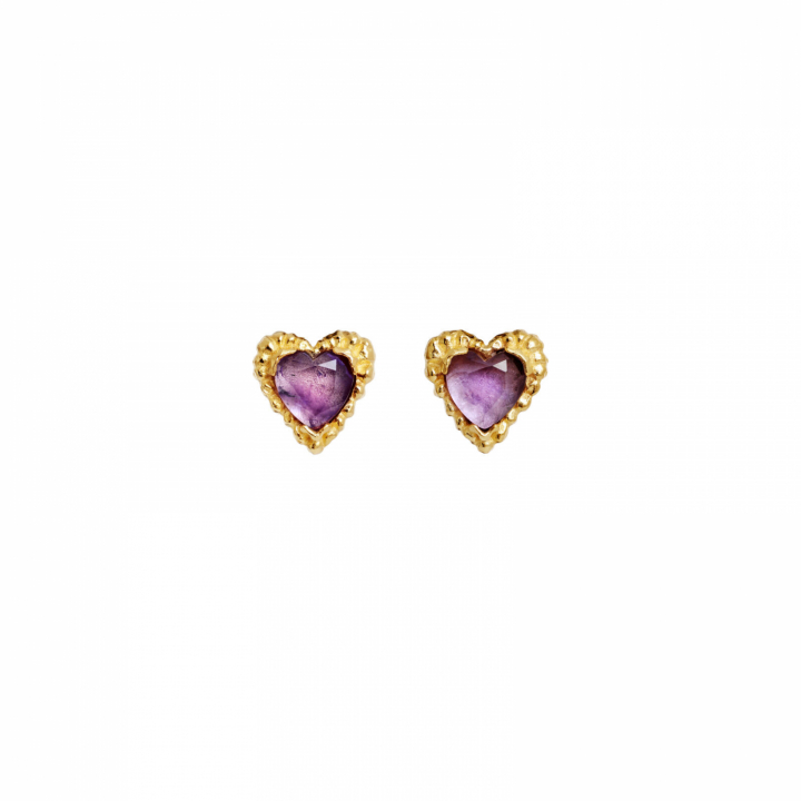 Lina Viola Earrings Gold in der Gruppe Ohrringe / Goldohrringe bei SCANDINAVIAN JEWELRY DESIGN (10049A)