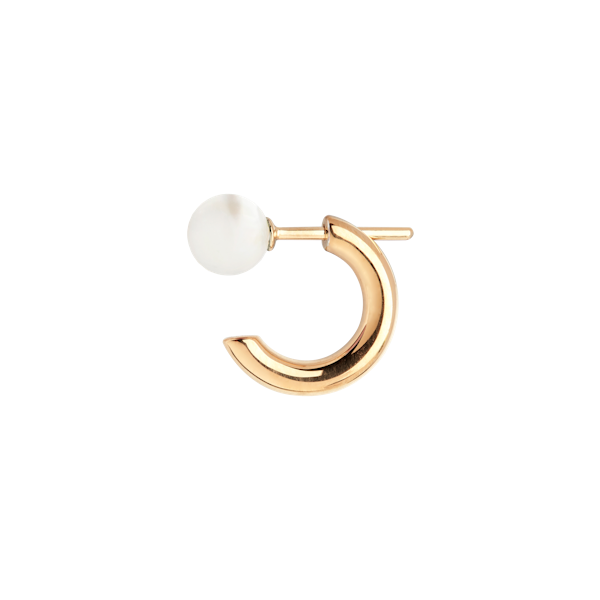 Frida Pearl Earring Goldplated Silver (one) in der Gruppe Ohrringe / Perlenohrringe bei SCANDINAVIAN JEWELRY DESIGN (100773YG-PEARL)