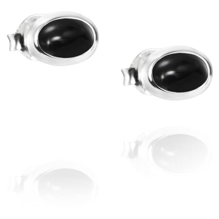Love Bead Silber - Onyx Ohrring Silber in der Gruppe Ohrringe / Silberohrringe  bei SCANDINAVIAN JEWELRY DESIGN (12-100-01574-0000)
