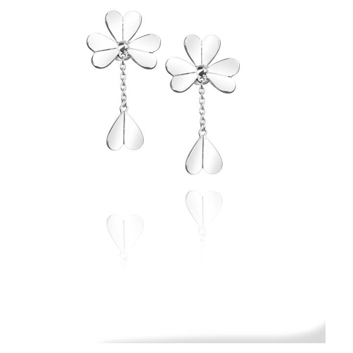 Four Clover Mini Ohrring Silber in der Gruppe Ohrringe / Silberohrringe  bei SCANDINAVIAN JEWELRY DESIGN (12-100-01596-0000)