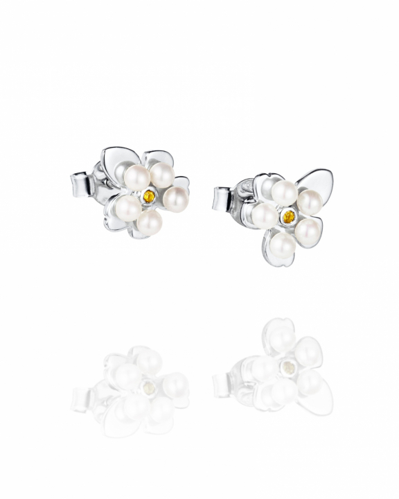 Förgätmigej Earrings Silver in der Gruppe Ohrringe / Perlenohrringe bei SCANDINAVIAN JEWELRY DESIGN (12-100-02343-0000)