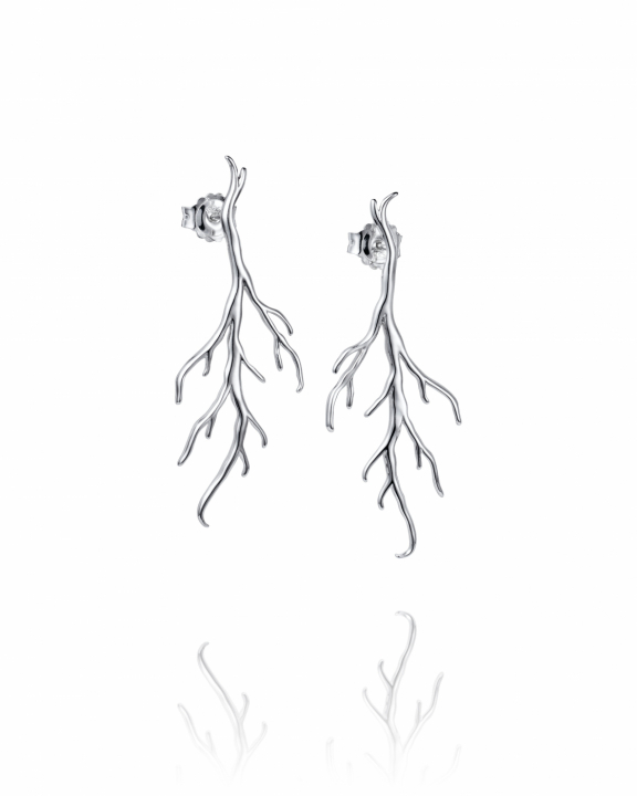 Roots Earrings Silver in der Gruppe Ohrringe / Silberohrringe  bei SCANDINAVIAN JEWELRY DESIGN (12-100-02355-0000)