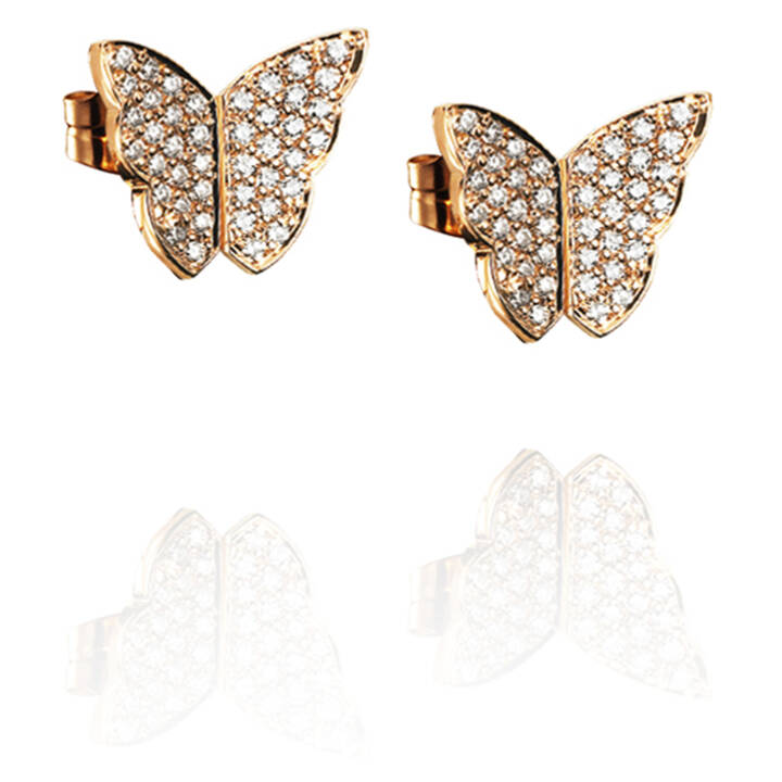 Little Miss Butterfly & Stars Ohrring Gold in der Gruppe Ohrringe / Diamantohrringe bei SCANDINAVIAN JEWELRY DESIGN (12-101-01012-0000)
