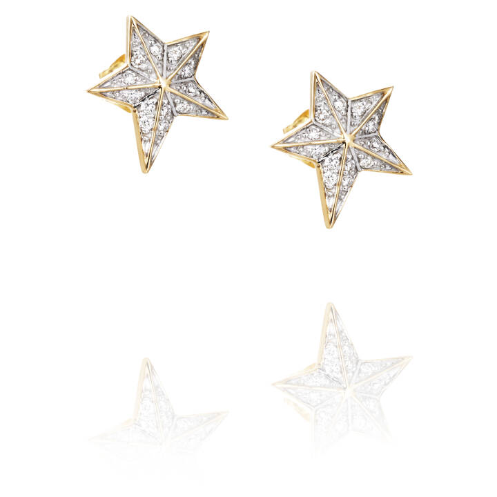 Catch A Falling Star & Stars Ohrring Gold in der Gruppe Ohrringe / Diamantohrringe bei SCANDINAVIAN JEWELRY DESIGN (12-101-01406-0000)