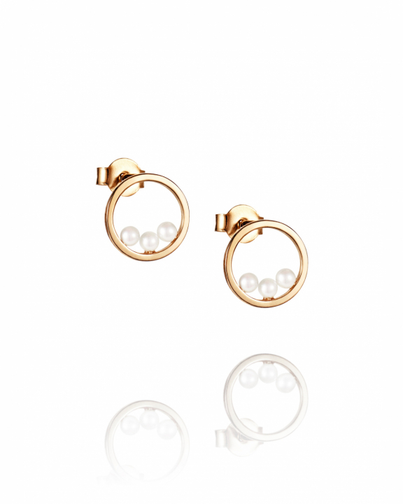 Little roller coaster Earrings Gold in der Gruppe Ohrringe / Perlenohrringe bei SCANDINAVIAN JEWELRY DESIGN (12-101-02375-0000)