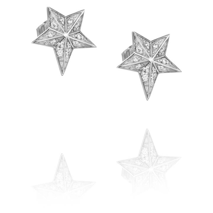 Catch A Falling Star & Stars Ohrring Weißgold in der Gruppe Ohrringe / Diamantohrringe bei SCANDINAVIAN JEWELRY DESIGN (12-102-01406-0000)