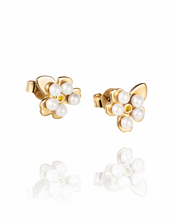 Förgätmigej Earrings Goldplated Silver in der Gruppe Ohrringe / Perlenohrringe bei SCANDINAVIAN JEWELRY DESIGN (12-108-02343-0000)