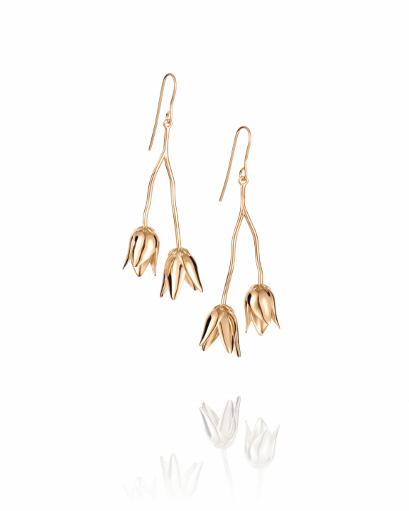 Helleborus Earrings Gold plated Silver in der Gruppe Ohrringe / Goldohrringe bei SCANDINAVIAN JEWELRY DESIGN (12-108-02348-0000)