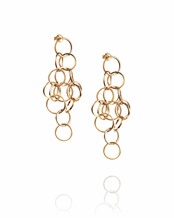 Messy rings Earrings Goldplated Silver in der Gruppe Ohrringe / Goldohrringe bei SCANDINAVIAN JEWELRY DESIGN (12-108-02360-0000)