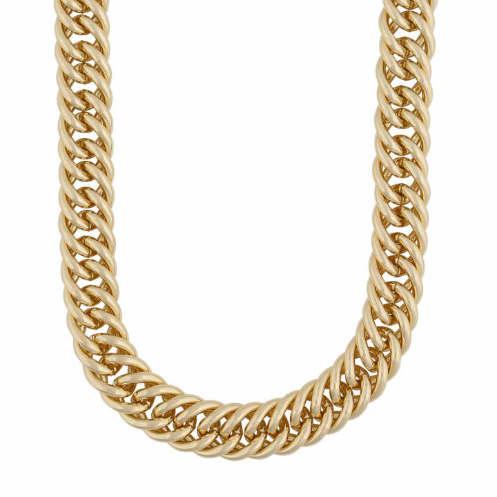 Sevilla big neck 45 plain gold in der Gruppe Halsketten / Goldhalsketten bei SCANDINAVIAN JEWELRY DESIGN (1271-0445-257-45)