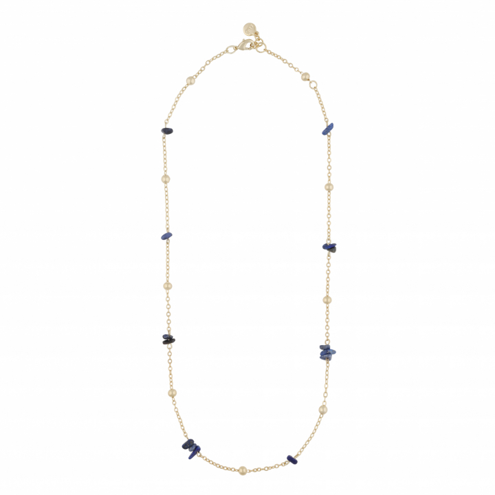 Capri chain neck gold blue 45 cm in der Gruppe Halsketten / Goldhalsketten bei SCANDINAVIAN JEWELRY DESIGN (1274-0145-185-45)