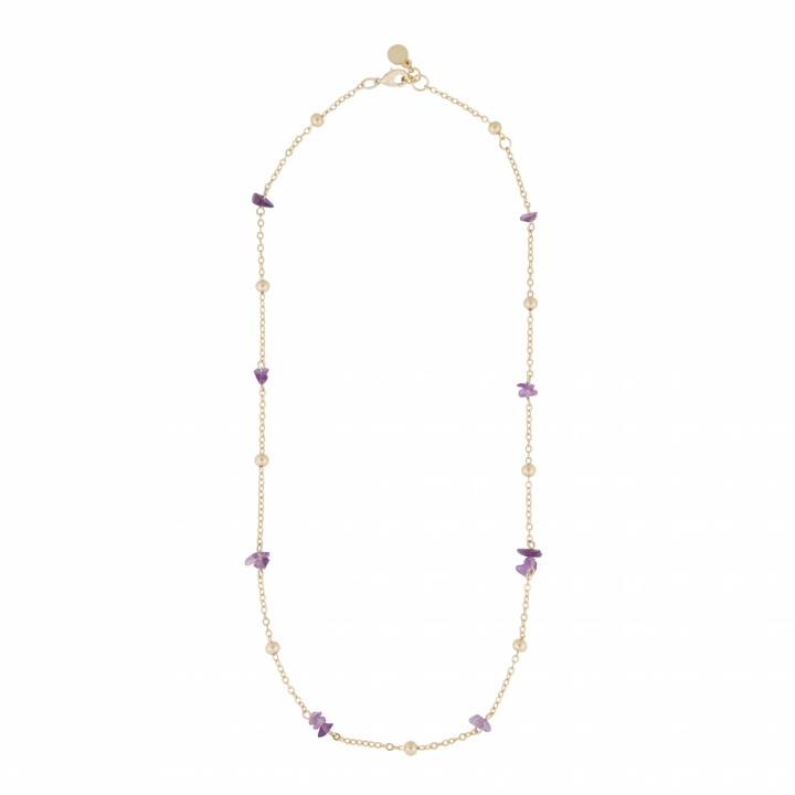 Capri chain neck gold purple 45 cm in der Gruppe Halsketten / Goldhalsketten bei SCANDINAVIAN JEWELRY DESIGN (1274-0145-356-45)