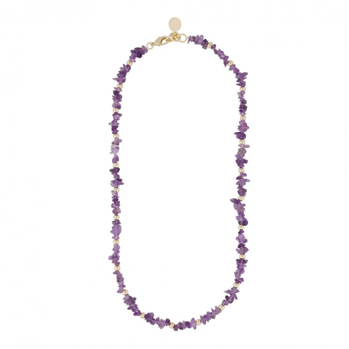 Capri stone neck gold purple 42 cm in der Gruppe Halsketten / Goldhalsketten bei SCANDINAVIAN JEWELRY DESIGN (1274-0342-356-42)