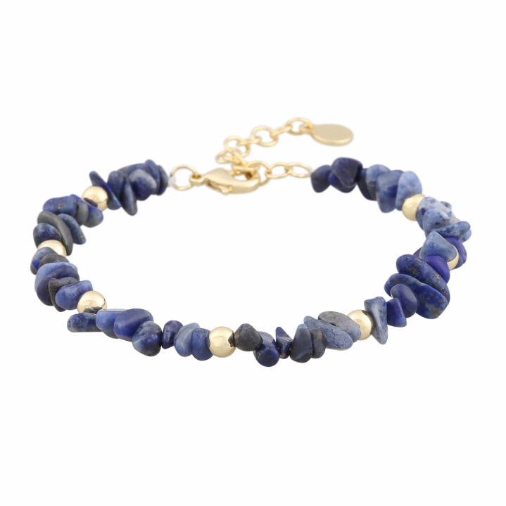 Capri stone brace gold blue in der Gruppe Armbänder / Goldarmbänder bei SCANDINAVIAN JEWELRY DESIGN (1274-3100-185-ONE)