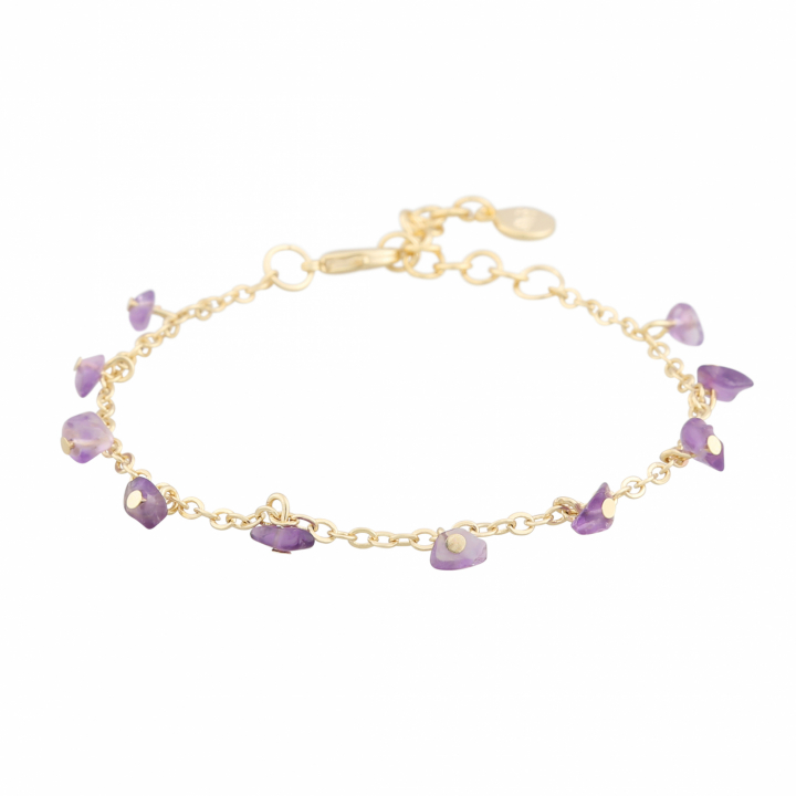 Capri stone charm brace gold purple in der Gruppe Armbänder / Goldarmbänder bei SCANDINAVIAN JEWELRY DESIGN (1274-3300-356-ONE)