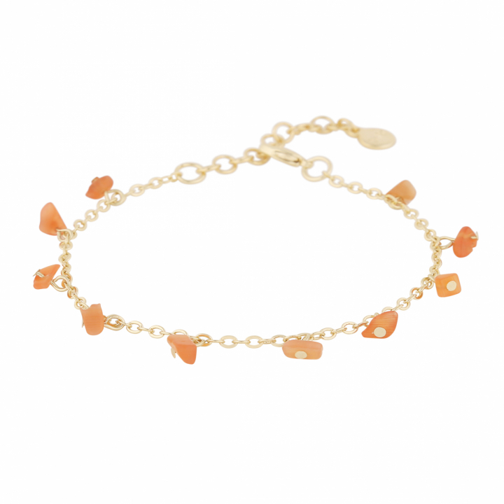 Capri stone charm brace gold orange in der Gruppe Armbänder / Goldarmbänder bei SCANDINAVIAN JEWELRY DESIGN (1274-3300-381-ONE)