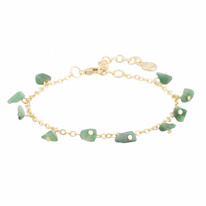 Capri stone charm brace gold green in der Gruppe Armbänder / Goldarmbänder bei SCANDINAVIAN JEWELRY DESIGN (1274-3300-397-ONE)