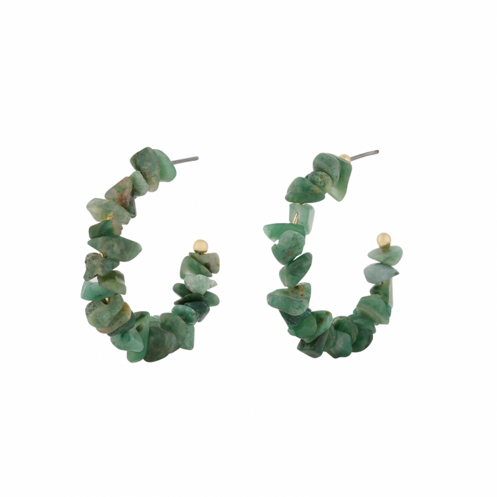 Capri oval ear gold green in der Gruppe Ohrringe / Goldohrringe bei SCANDINAVIAN JEWELRY DESIGN (1274-6200-397-ONE)