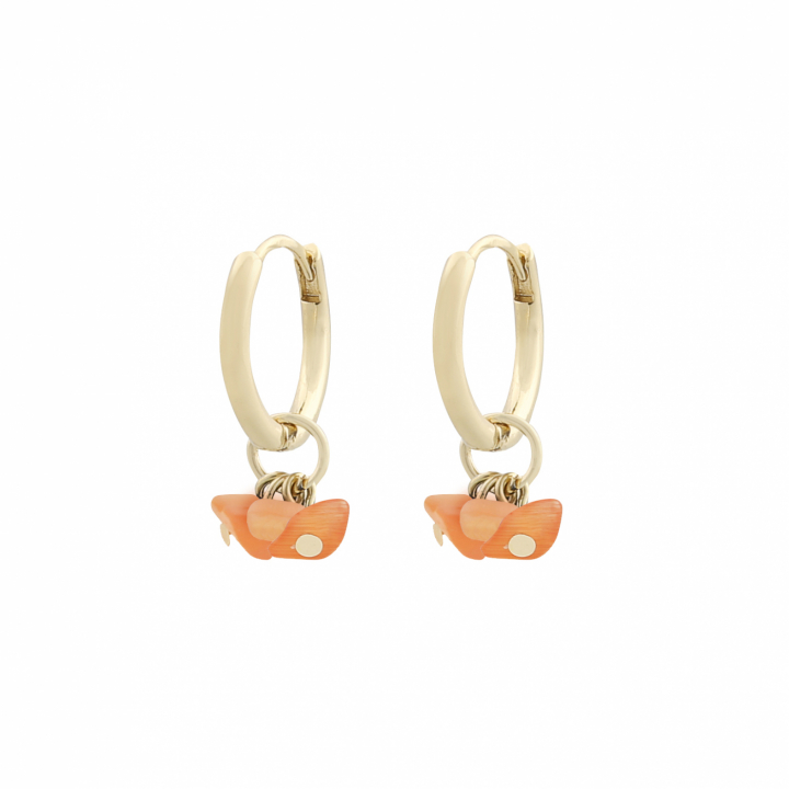 Capri ring pendant ear gold orange in der Gruppe Ohrringe / Goldohrringe bei SCANDINAVIAN JEWELRY DESIGN (1274-6300-381-ONE)