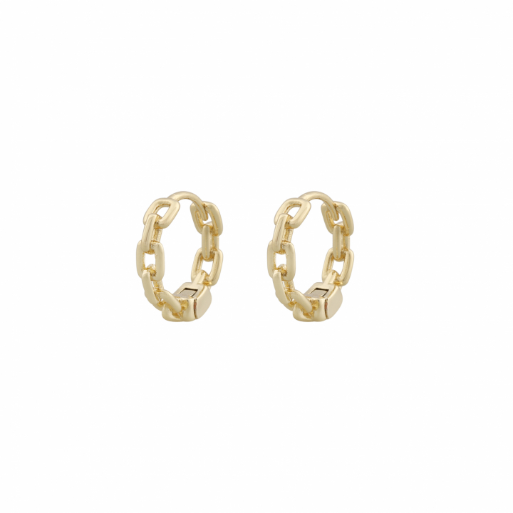 Dublin small chain ring ear plain gold in der Gruppe Ohrringe / Goldohrringe bei SCANDINAVIAN JEWELRY DESIGN (1277-7200-257-ONE)